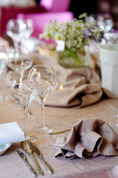 istock Beautiful table set for some festive event or wedding reception 1151682113
