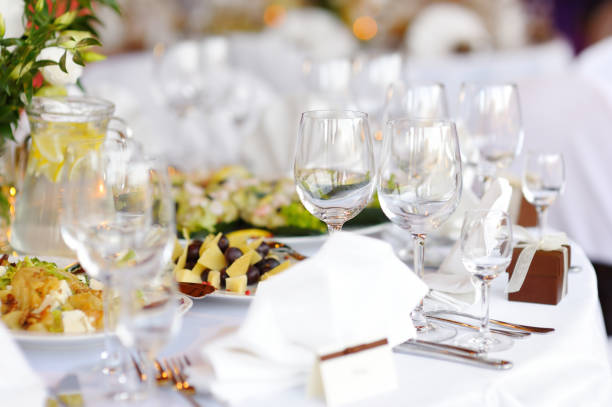 istock Beautiful table set for some festive event or wedding reception 1151682120