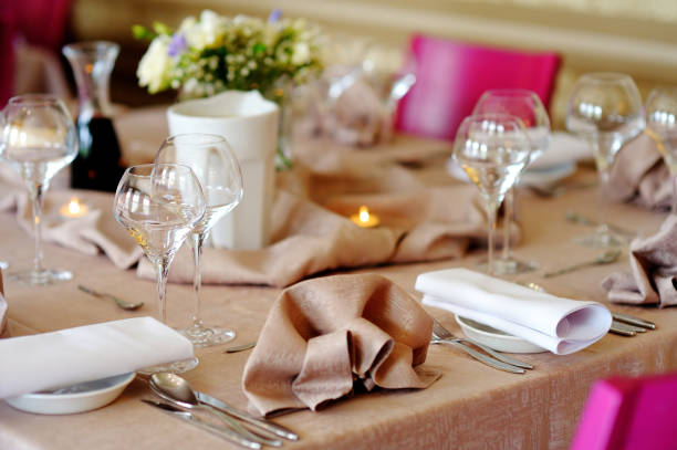 istock Beautiful table set for some festive event or wedding reception 1151682130
