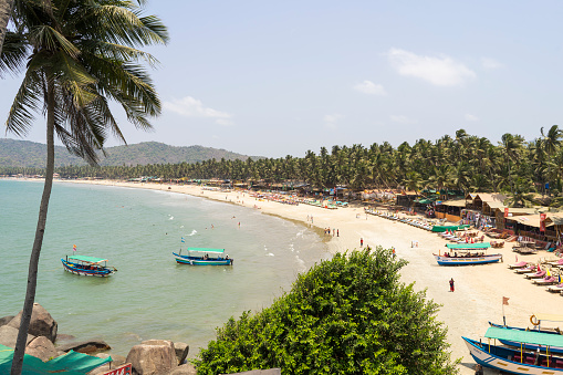 Palolem, Goa / India - 04 10 2019, Beautiful Palolem beach in Goa, India. Popular beach vacations destination.