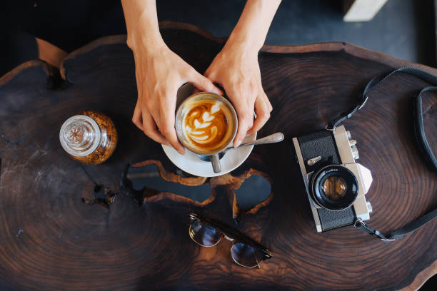 coffee on the table in a Balinese cafe