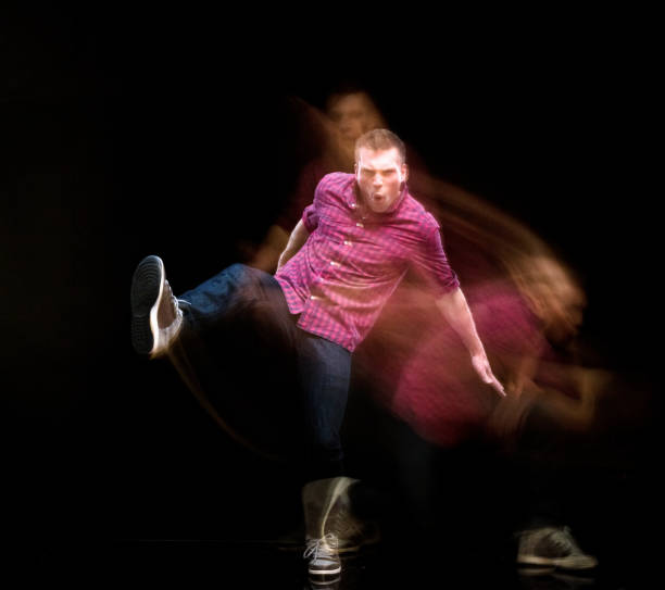 istock Handsome man in motion blur 1151715753