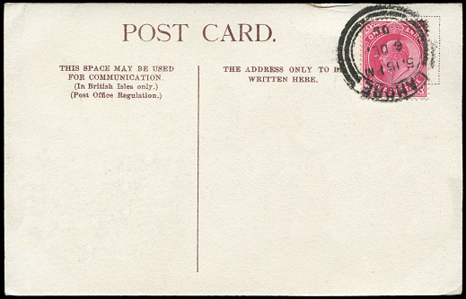 Vintage postcard sent from Lahore, India( Now Pakistan) in early 1900s, with a Edward VII stamp issued in 1905, a very good background for any usage of the historic postcard communications.