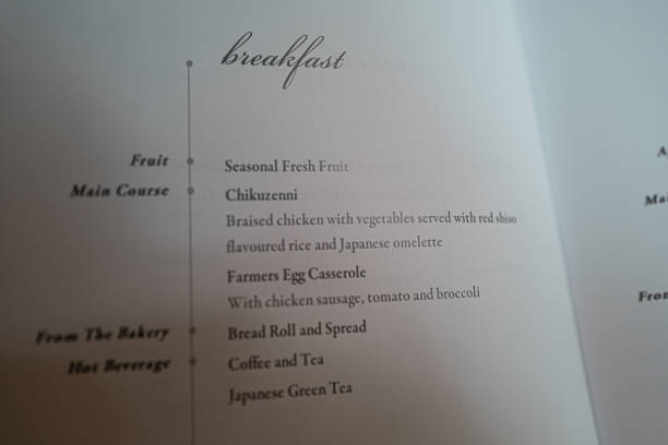istock Menu of In-flight meal (to/from Japan) 1151716738