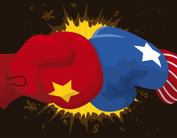 istock Gloves Punching Each Other due Trade War: China vs U.S.A 1151722972