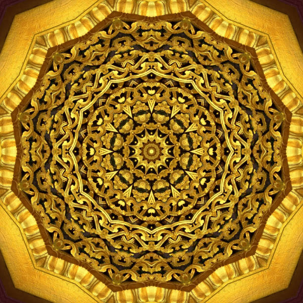 Abstract Golden Forms Pattern, coming from a fractal design,kaleidoscope Photo technique