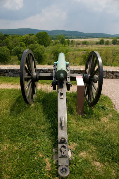 istock Civil war cannon overlooking fields in Pennsylvania 1151746955