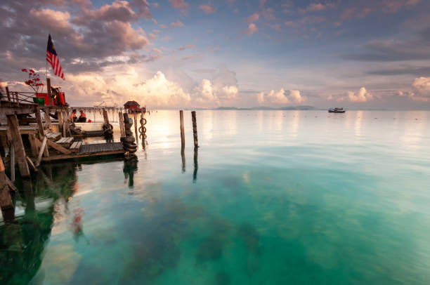 Mabul Kapalai island in Semporna Sabah Borneo Malaysia Sabah State, Beach, Malaysia, Island, Mabul Island mabul island stock pictures, royalty-free photos & images