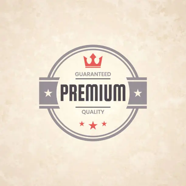 Vector illustration of Trendy Colorful Vintage Badge - Premium, Guaranteed Quality