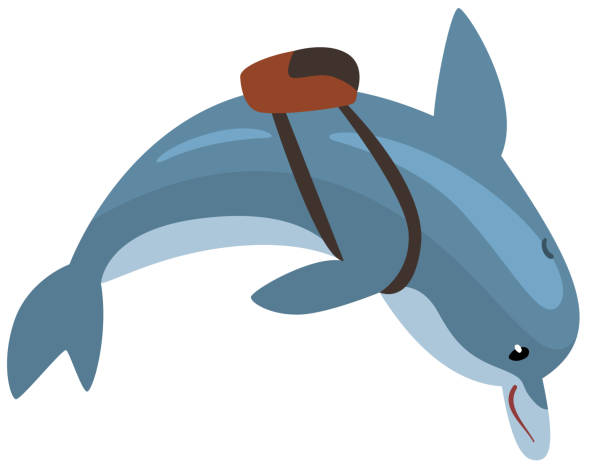 istock Dolphin Swimming with Backpack, Cartoon Sea Animal Character Vector Illustration 1151764781
