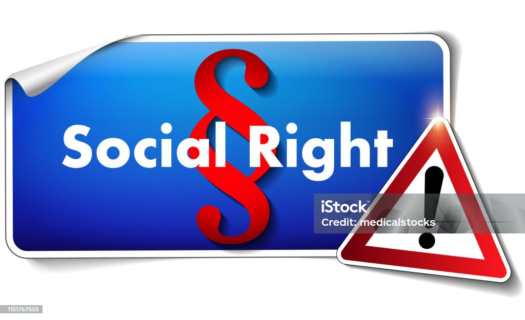 Social Rigts Social Right Sticker With 3d Optic Isolated On White Background Stock ...