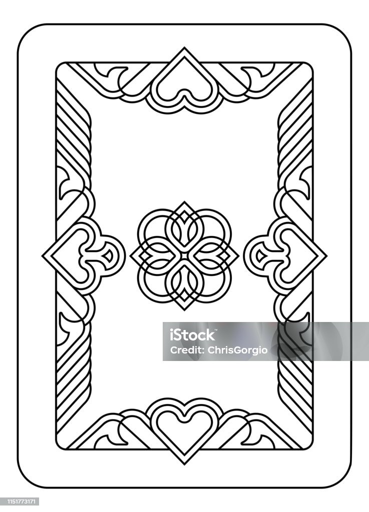 Playing Card Reverse Back in Black and White A playing card Reverse Back in Black and White from a new modern original complete full deck design. Standard poker size. Ace stock vector