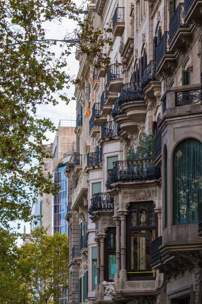 istock Row of historic buildings stretching into perspective 1151777779