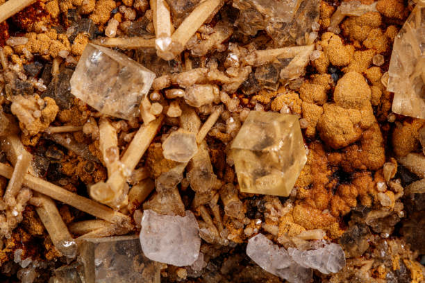 istock Macro stone mineral Fluorite on a black background 1151780557