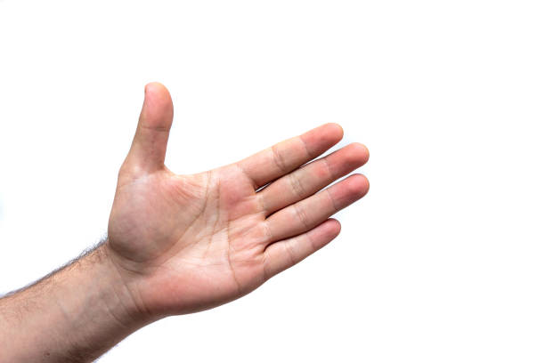 istock man hand on the white backgrounds, Male hand shows different signs. 1151780668