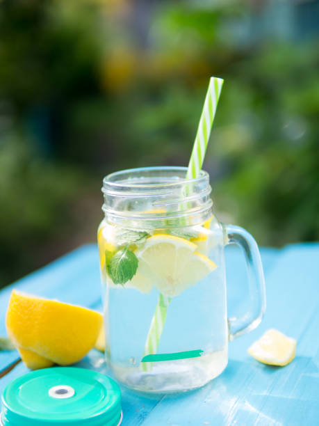 istock Lemonade with lemon and mint and copy space 1151781569
