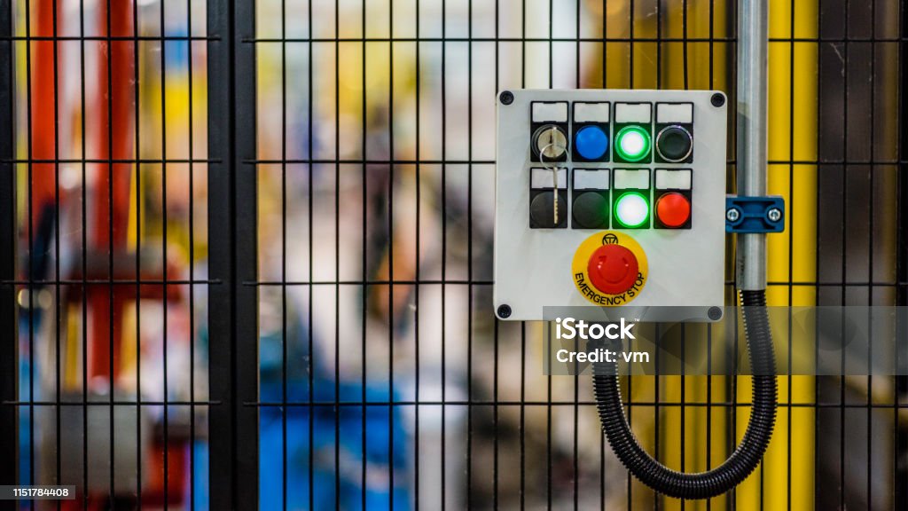 Control Panel With Push Buttons Stock Photo - Download Image Now ...