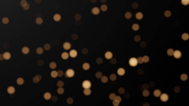 Circle bokeh overlay on black background. 3d rendering Circle bokeh overlay on black background. light leak. 3d rendering gold layer stock pictures, royalty-free photos & images