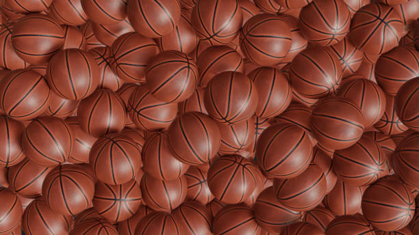 istock many orange basketball balls. top view. 3d rendering 1151786865