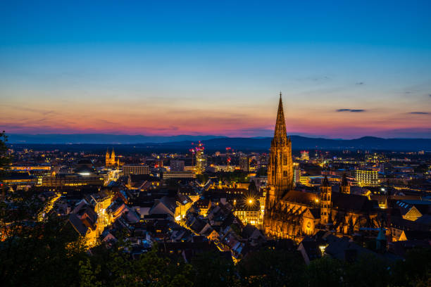 istock Germany, Romantic evening mood over city freiburg im breisgau in magic hour 1151787021