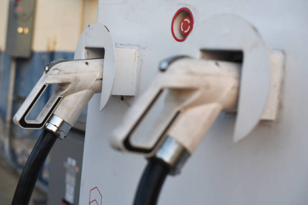 istock Vehicle Electric charging station. Two handles. 1151787121
