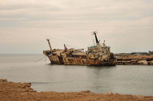 istock Abandoned old ship near cyprian shallow coast 1151789078