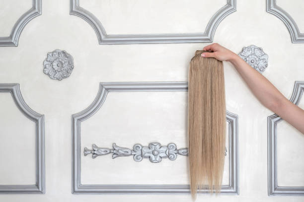 istock Sample of blond hair extension 1151791946