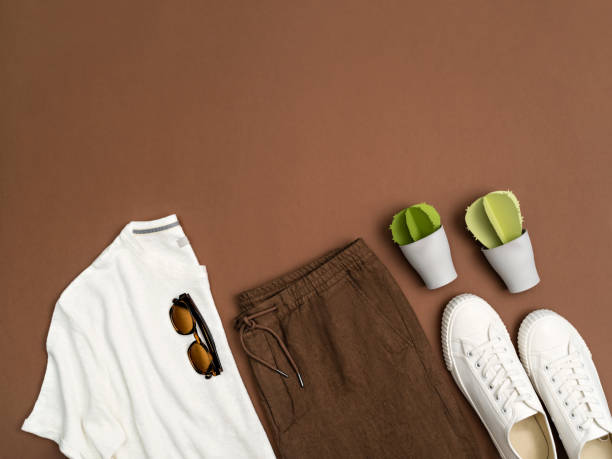 Top-view on summer male outfit.