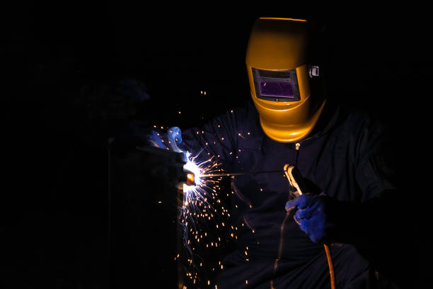 istock A craftman is welding with workpiece steel. 1151799504