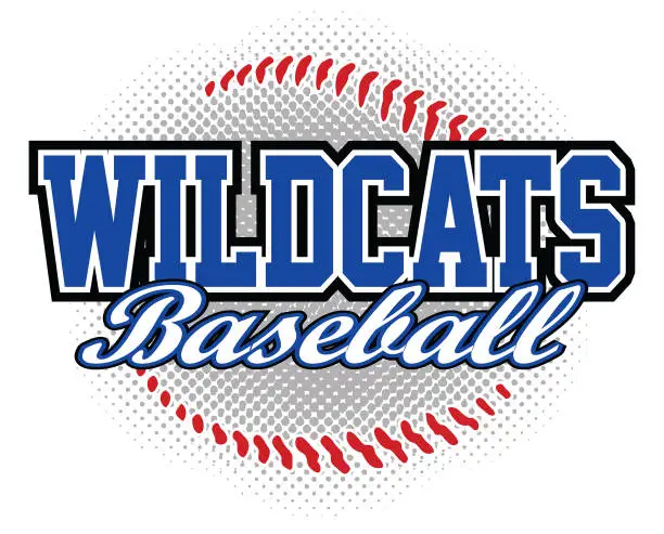 Vector illustration of Wildcats Baseball Design