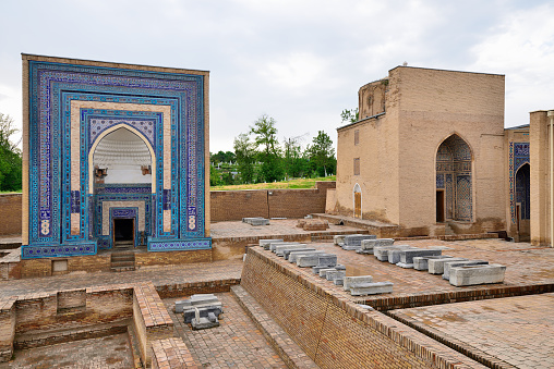 The historical necropolis of Shakhi Zinda was formed over eight (from 11th till 19th) centuries. Samarkand, Uzbekistan