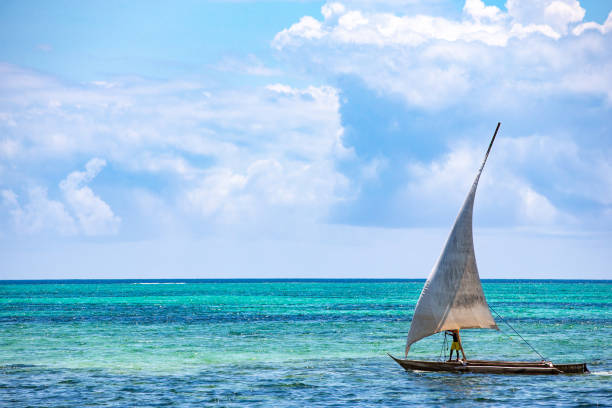 istock Old-fashioned Sailboat in Indian Ocean Around Zanzibar 1151807921