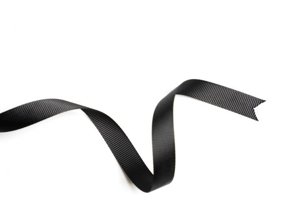 istock Black ribbon border isolated on white background 1151808218