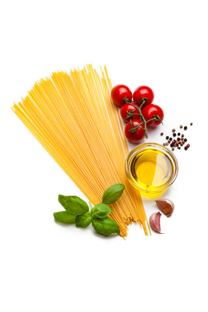 istock Ingredients for cooking Italian spaghetti isolated on white 1151812457