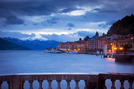 Bellagio on Lake Como at dawn with clearing storm