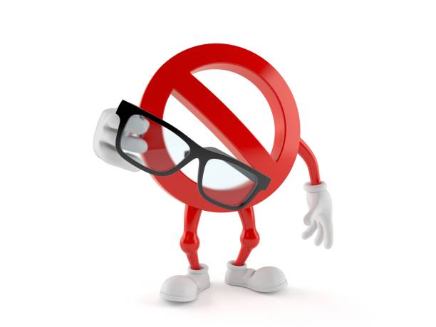 istock Forbidden character holding glasses 1151813102