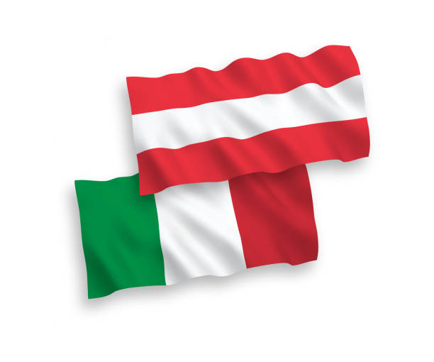 istock Flags of Italy and Austria on a white background 1151814495