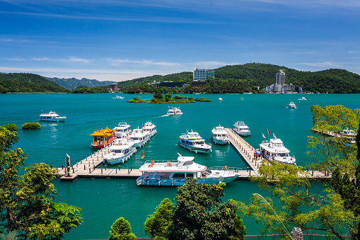 Scenery of Sun Moon Lake, the famous attraction in Taiwan, Asia.