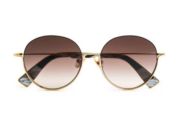 istock Vintage sunglasses isolated on white background. With clipping path for artwork or design. Light brown. 1151819081