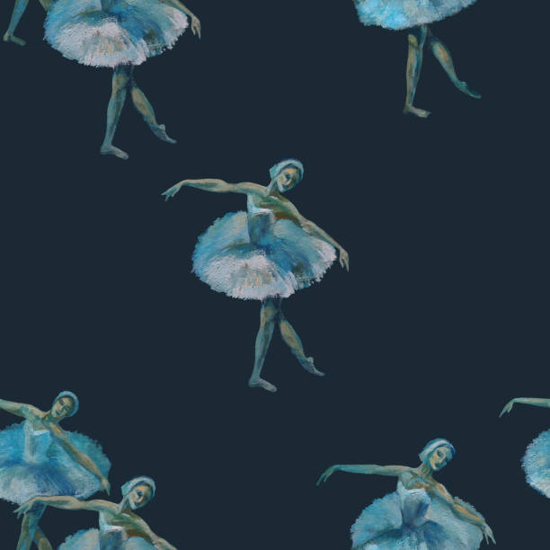 istock Ballet Painting Acrylic seamless pattern. Hand Drawn ballerinas illustration. Print for textile, cloth, wallpaper, scrapbooking 1151819993