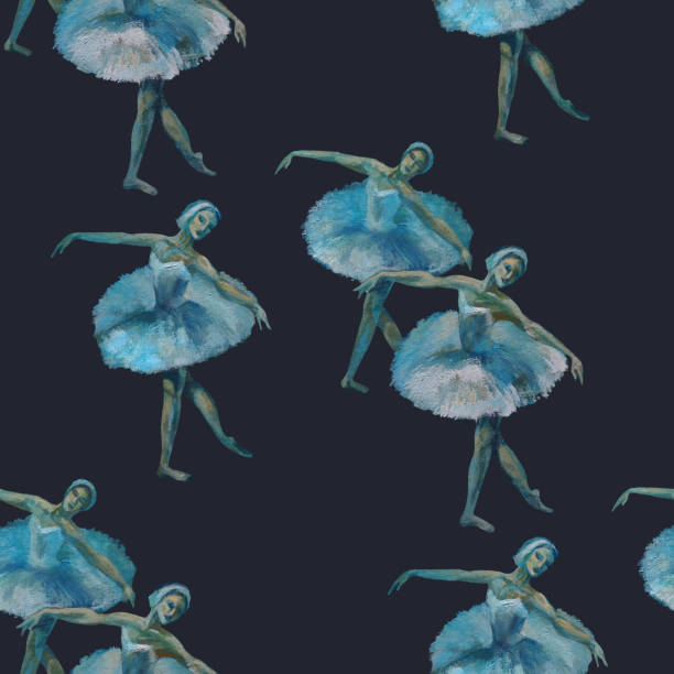 istock Ballet Painting Acrylic seamless pattern. Hand Drawn ballerinas illustration. Print for textile, cloth, wallpaper, scrapbooking 1151819995