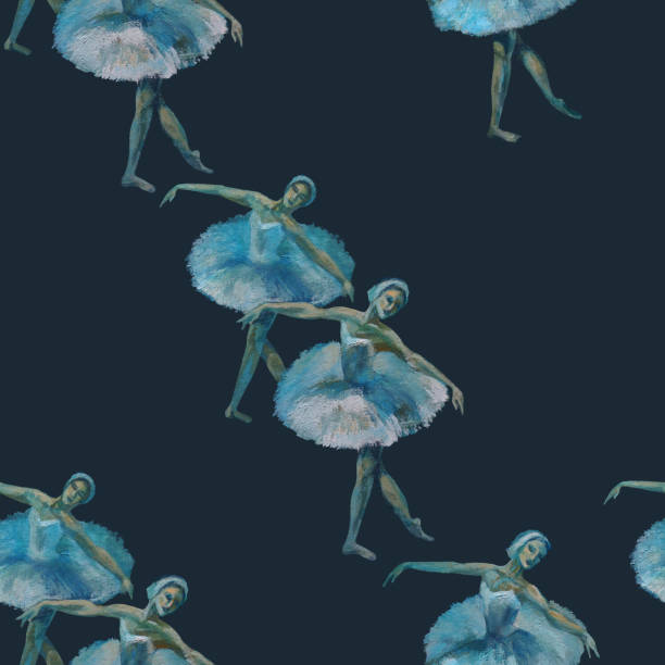 istock Ballet Painting Acrylic seamless pattern. Hand Drawn ballerinas illustration. Print for textile, cloth, wallpaper, scrapbooking 1151820005