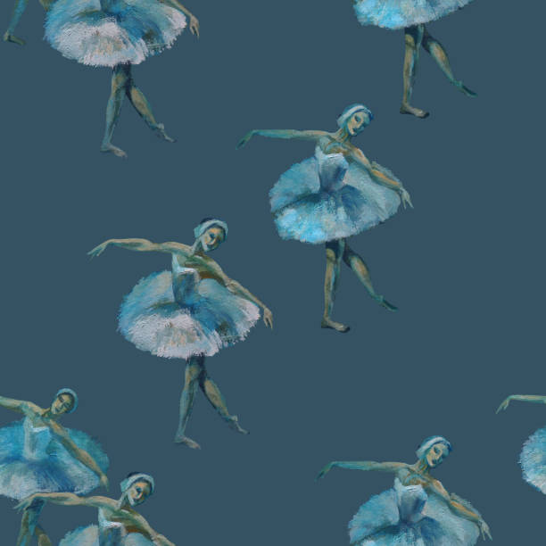 istock Ballet Painting Acrylic seamless pattern. Hand Drawn ballerinas illustration. Print for textile, cloth, wallpaper, scrapbooking 1151820015