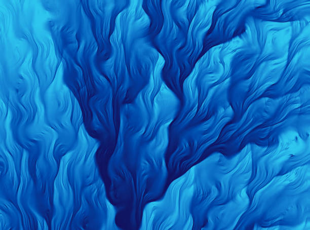 blue wave pattern abstract water sea life plant background fractal fine art - marine life stock-fotos und bilder