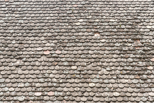 Old rustic vintage roof tiles background