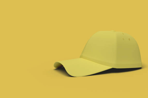istock Yellow baseball hat on a yellow background abstract image. 3D render. 1151825500