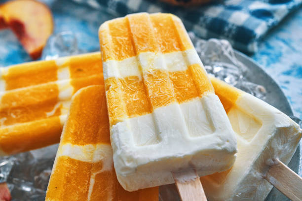 istock Peach Yogurt Ice Cream on Stick 1151826375