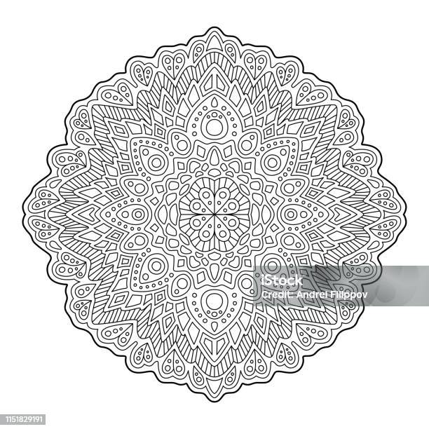 Zen Art For Coloring Book With Round Pattern Stock Illustration - Download Image Now - Abstract, Art, Beauty