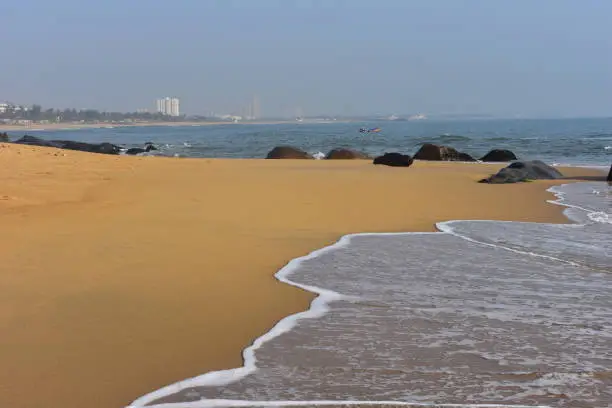 Photo of Chennai, Tamilnadu, India: Febrauary 15, 2019 - Covelong Beach in Chennai