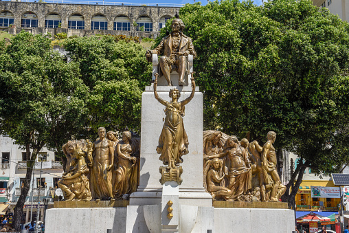 Salvador, Brazil - 5 February 2019: Monument at lower city of Salvador Bahia on Brazil
